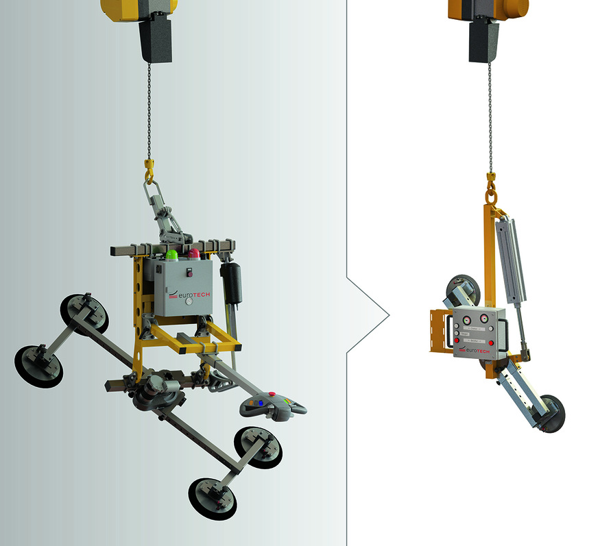 Depending on the vacuum components and vacuum generators used, these lifting devices can handle loads weighing up to 250 kilos.
