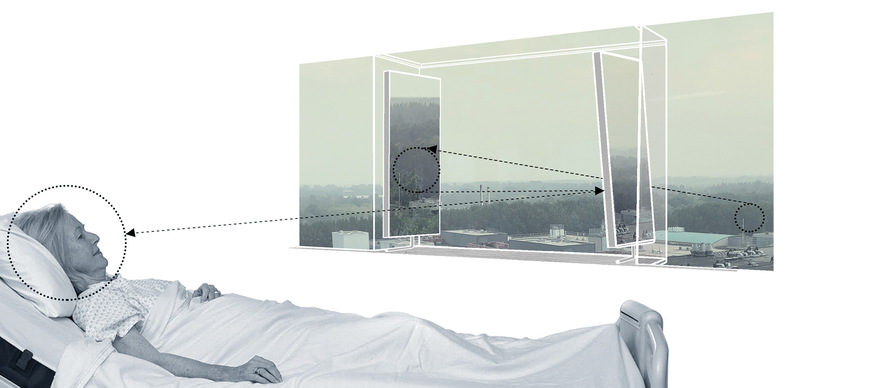 Even when confined to their sickbed, the patients can still see the world outside, which is known to have significant health benefits.