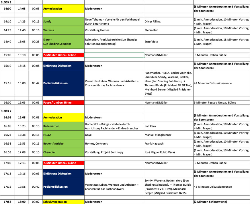 The preliminary schedule is already available now for initial orientation.