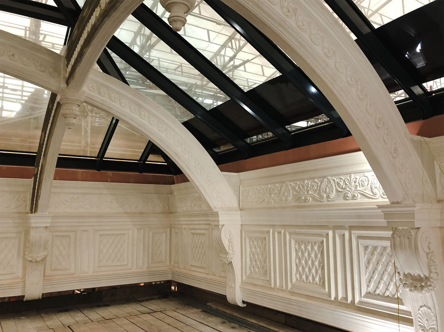 The rooflights were first constructed along with the building in Victorian times and had been hidden for many decades until they were rediscovered as part of this refurbishment.