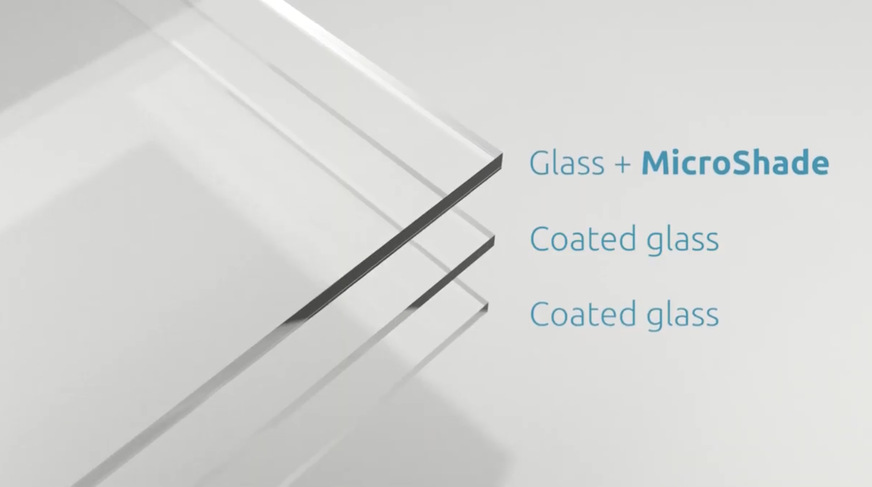 Glass panes with the MicroShade film can also be processed into triple insulating glass.