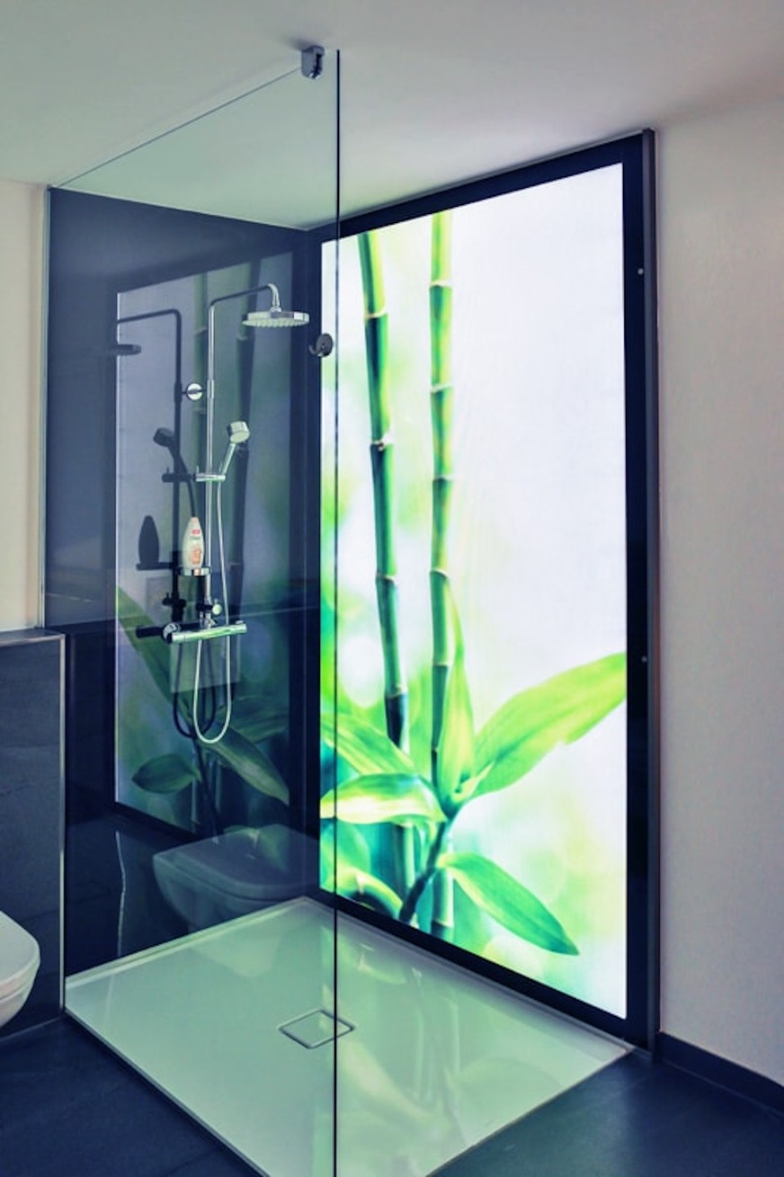 A floor-to-ceiling, frameless glass shower for a spa-like feeling at home.