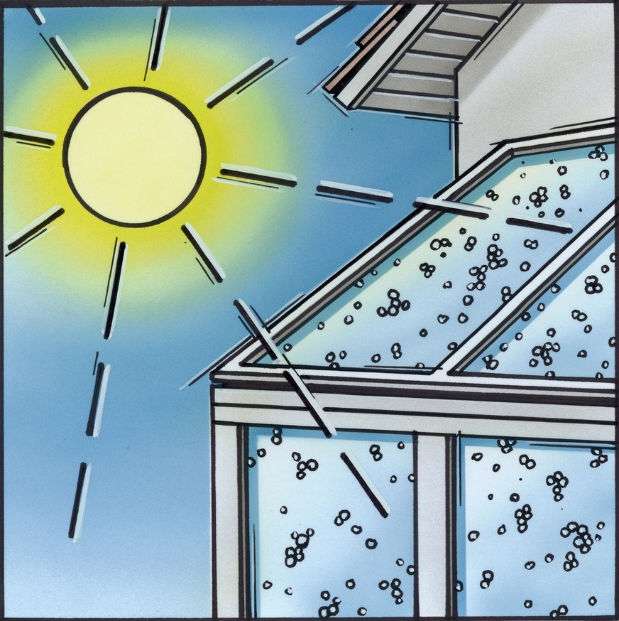 Here is how Pilkington Activ works: Sunlight dissolves the dirt on the panes…