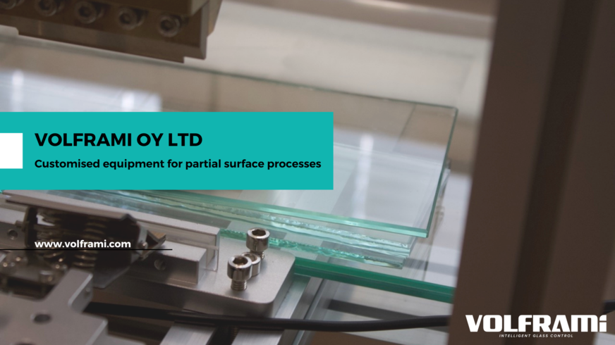 Volframi introduced a new vacuum coating process with no traditional glass and equipment size limitations. The innovative process makes targeted coatings on a glass pane without having to process the entire glass. By using only partial surface processing, it is possible to create completely new and competitive solutions within the glass processing industry.