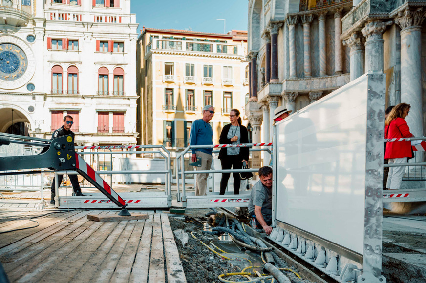 The glass elements are still in their protective covering, but once those are removed, there will be great views of the old facade.