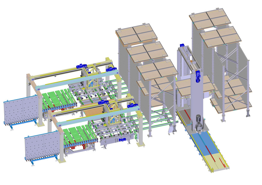 The new Hegla compact solution automatically combines drying and sorting compartments for finished insulating glass units.