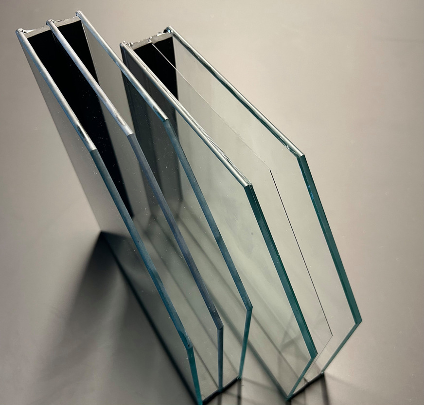 The thin triple IGU compared to a standard triple insulating glass.