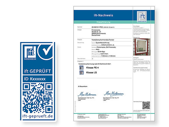 Example of an ift certification of a product.