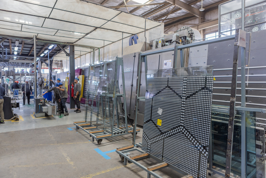 Frame setting on the Lisec insulating glass line from Decorative Glass.