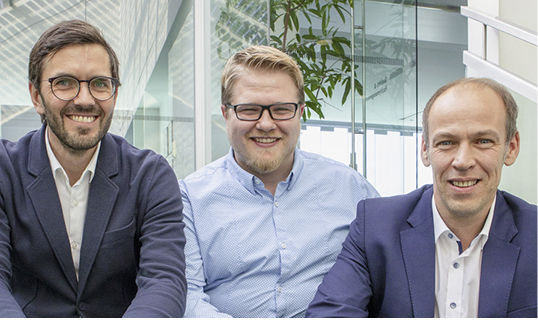The partners (f.l.): Markus Weiskopf (CEO of Glas Marte), Patrick Suppan (IT project manager at Glas Marte) and Markus Fischer (Head of Sales Software Automation at Lisec).
