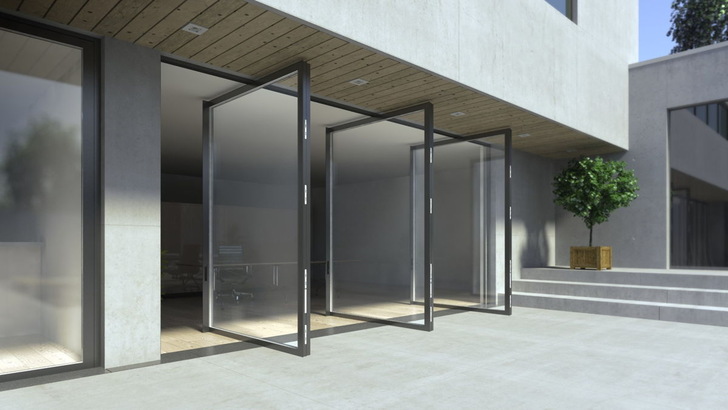 The MasterLine 8 panel doors are a good solution for domestic entrance doors. With their insulated panels and robust profiles, these doors meet the modern requirements regarding safety, thermal insulation and stability. - © Reynaers
