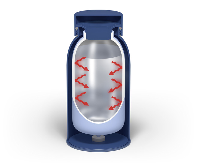 With heat radiation, the energy is transported by electromagnetic (mostly infrared) waves. Example: The inside mirrored surface in thermos flasks reduces the heat loss through heat radiation through reflection.