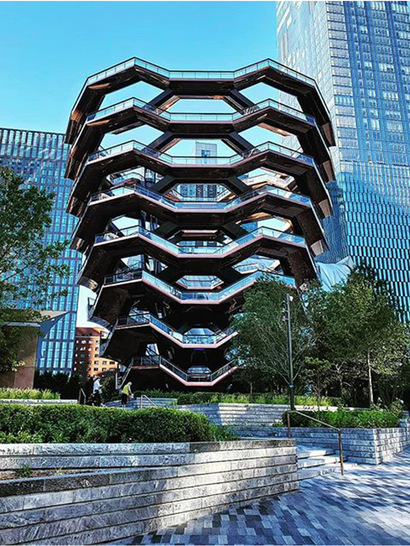 Reminiscent of a honey comb and inspired by a step well in India, The Vessel was awarded a major prize at last year's World Architecture Festival in Amsterdam.