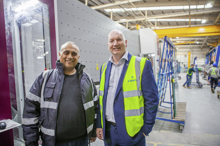 Supertuff Managing Director Amit Patel and Colin Bickley, Managing Director Lisec UK and Ireland Ltd.