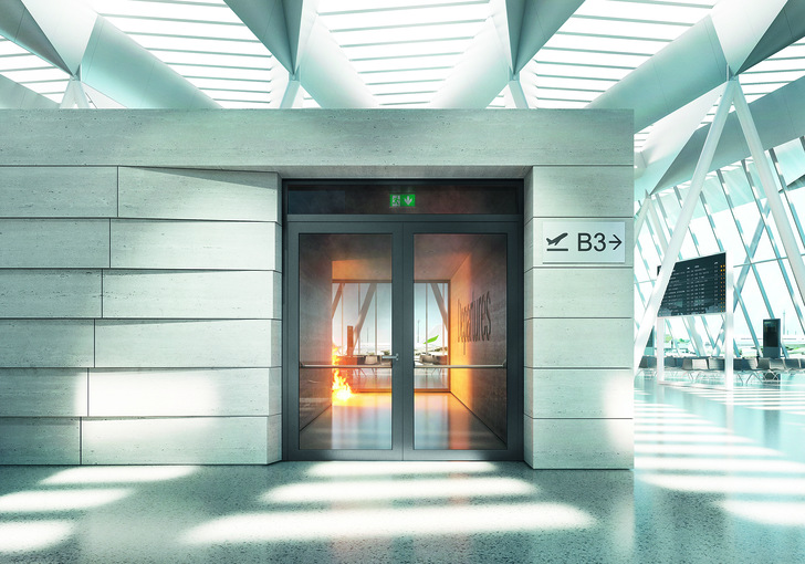 The fire protection system can be implemented with single or double doors. This allows greater design freedom.