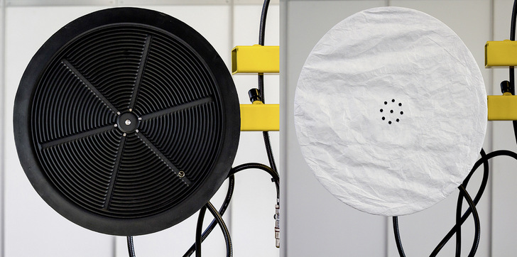 By using suction plate covers, marks can be avoided even on coated glass.