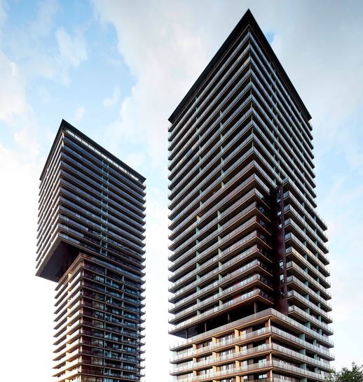 Vienna's new TrIIIple ensemble with its imposing high-rise buildings houses over 1000 flats.