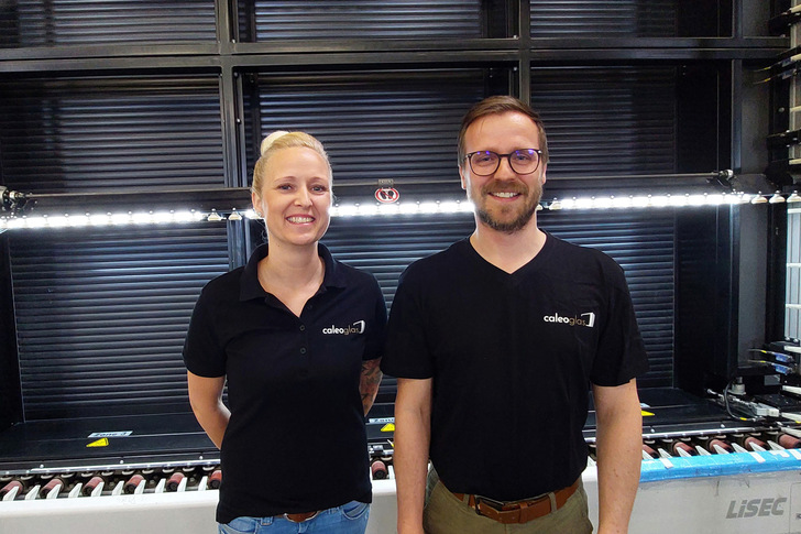 Christin Pannier, site manager, and Tino Graurock, operations manager at caleoglas in Rostock.