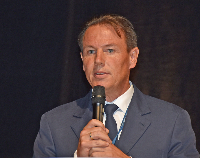 President of the Finstral Board of Directors: Joachim Oberrauch, son of Finstral founder Hans Oberrauch during a panel discussion at the Rosenheim Window and Facade Comference.