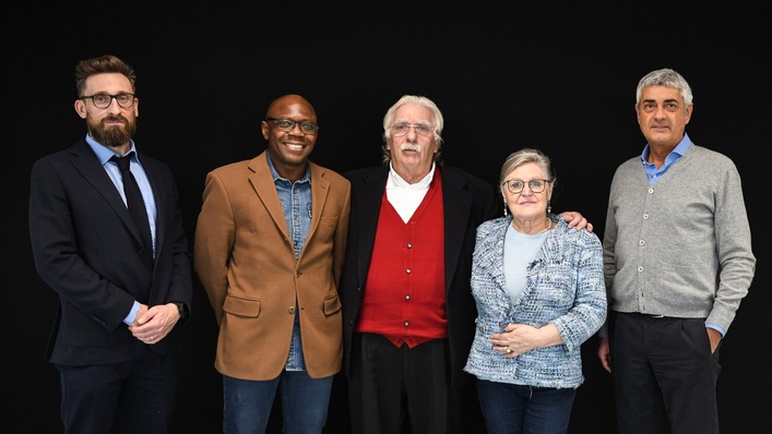 Das Forel „Board of Directors“ und Partner Afam Ike (v. l.): Riccardo Vianello, Afam Ike, Firmengründer Fortunato Vianello, Nadia Davanzo und Stefano Salvian.