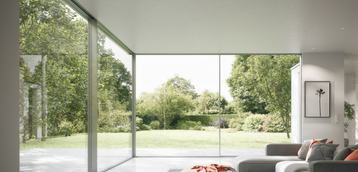 Numerous opening types can be realized such as, one, two and three rail systems as well as profile-free corner solutions for a 360-degree view.