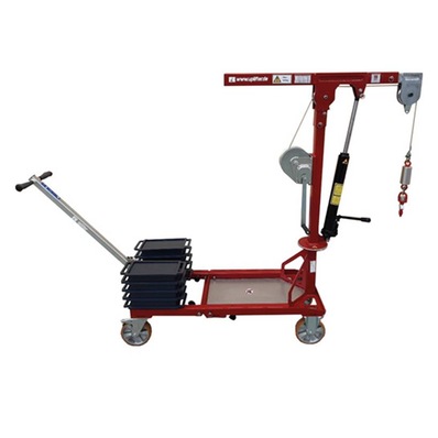 Uplifter's small hydraulic crane UPC 400 can lift and move loads up to 400 kg.