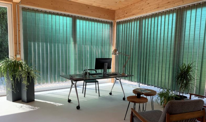 In both form and function, these solar blinds are very similar to conventional curtains – except that they also generate power.