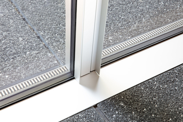 The double-glazed aluminium system with a thermal break can achieve a Psi value as low as 0.036.