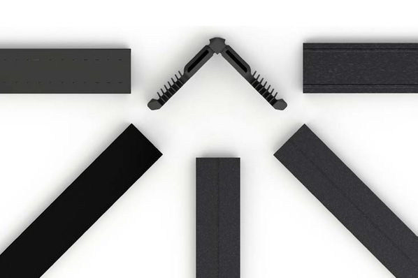 EK's nylon corner brackets ensure that the sealing of warm edge spacers at the joint is secure and that the application of the butyl as the primary sealant is even and without separating the butyl thread.