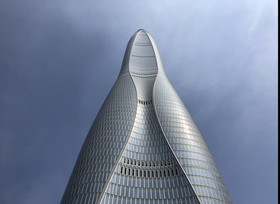 The tower consists of 476 unique glass panels, processed using Glaston’s machines.