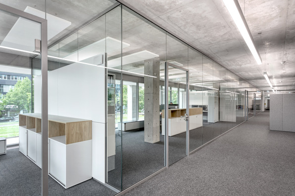 This is a flexible fecoplan partition wall system from feco that can also be easily relocated at a later date.