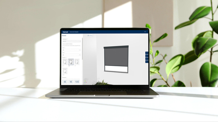With the two new configurators, heroal supports its specialist partners in planning and ordering roller shutter and sun protection systems.